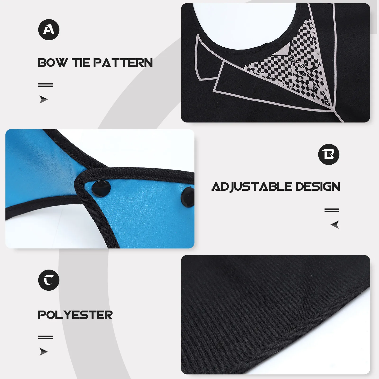 

1Pcs Comfortable Adult Bib Polyester High-Quality Textured Lightweight Stress-Free Eating Apron for Elderly Students Rehab