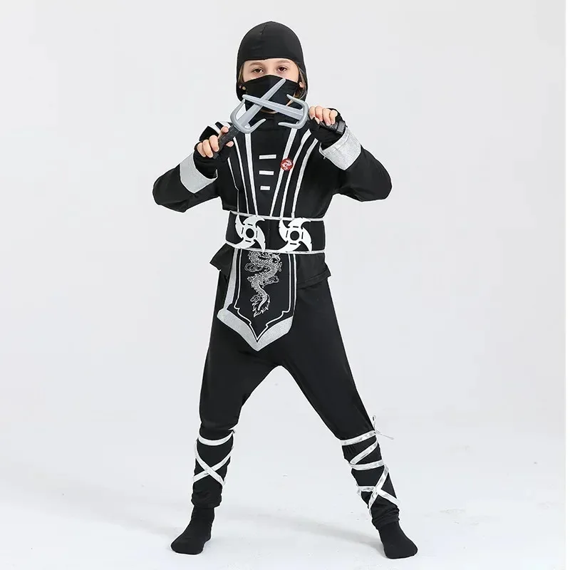 

COSda@Sydanne Kids Ninja Anime Cosplay Costume Samurai Costume Boys Kung Fu Ninja Clothes Props Set Party Halloween CostumeCOSda