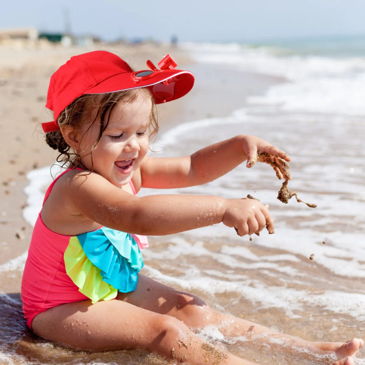 

Cotton Fan Hat for Kids Switch Men Women Energy Storage Sun Block Cap Summer Cool Children Not Easy Damage Practical Present Fan