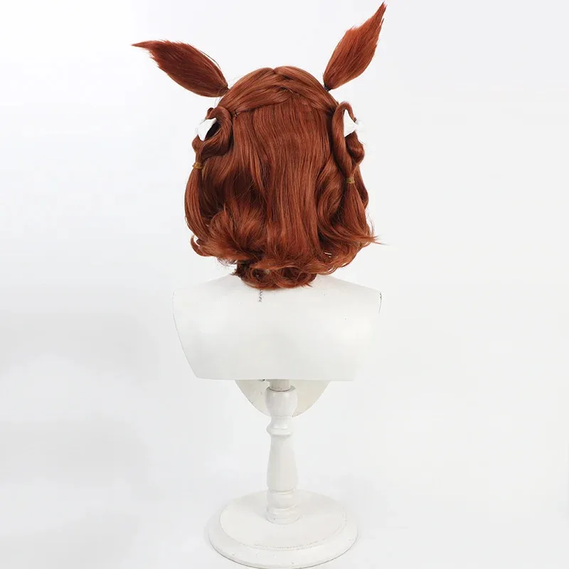 Anime Uma Musume Pretty Derby Aston Machan Cosplay Wig with Ears Tails Heat Resistant Synthetic Hair5;c,8'z,6.k; - Image 4