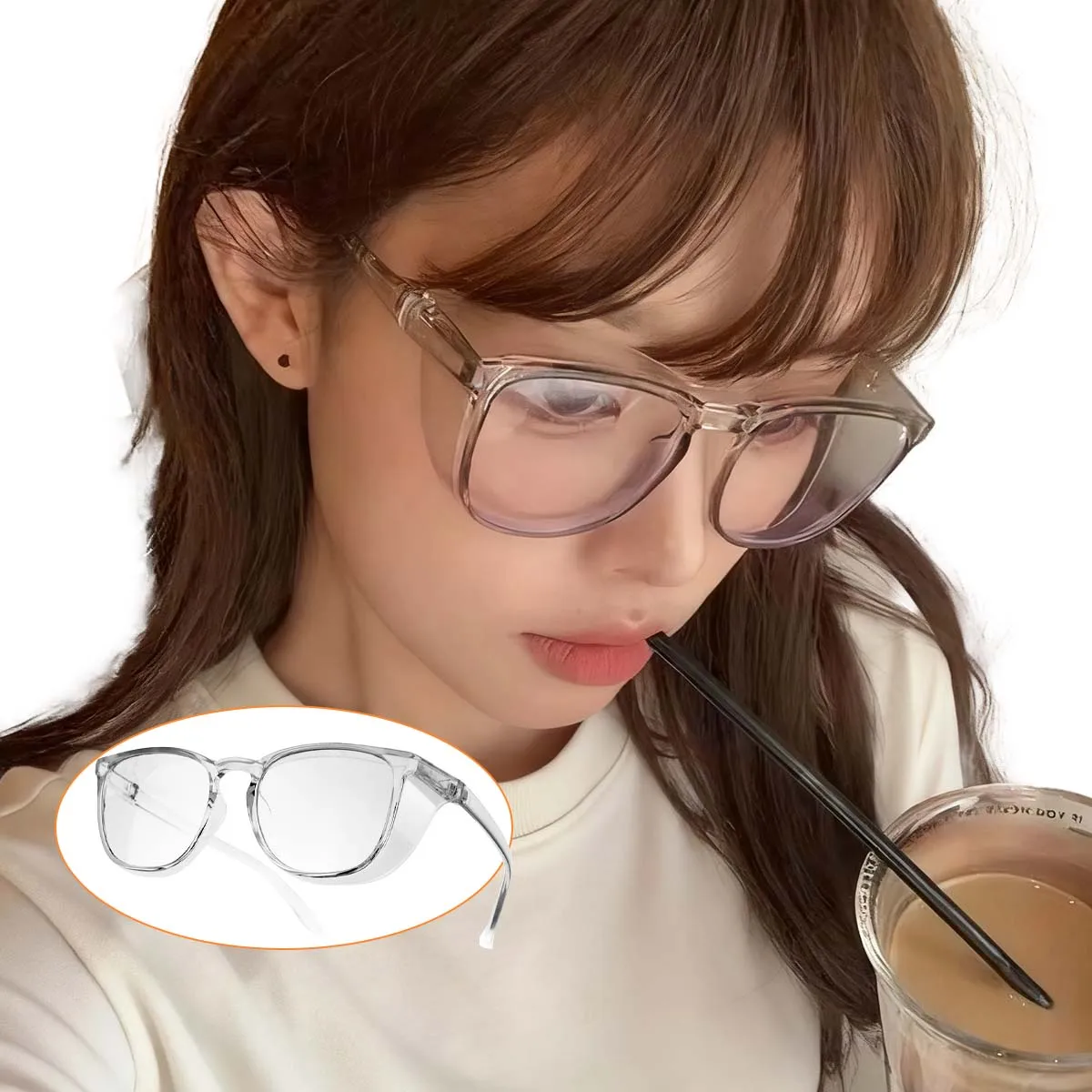 Unisex UV400 Protection Anti-Fog Safety Goggles Blue Light Blocking Anti-Saliva Pollen Eye Protection Glasses Transparent