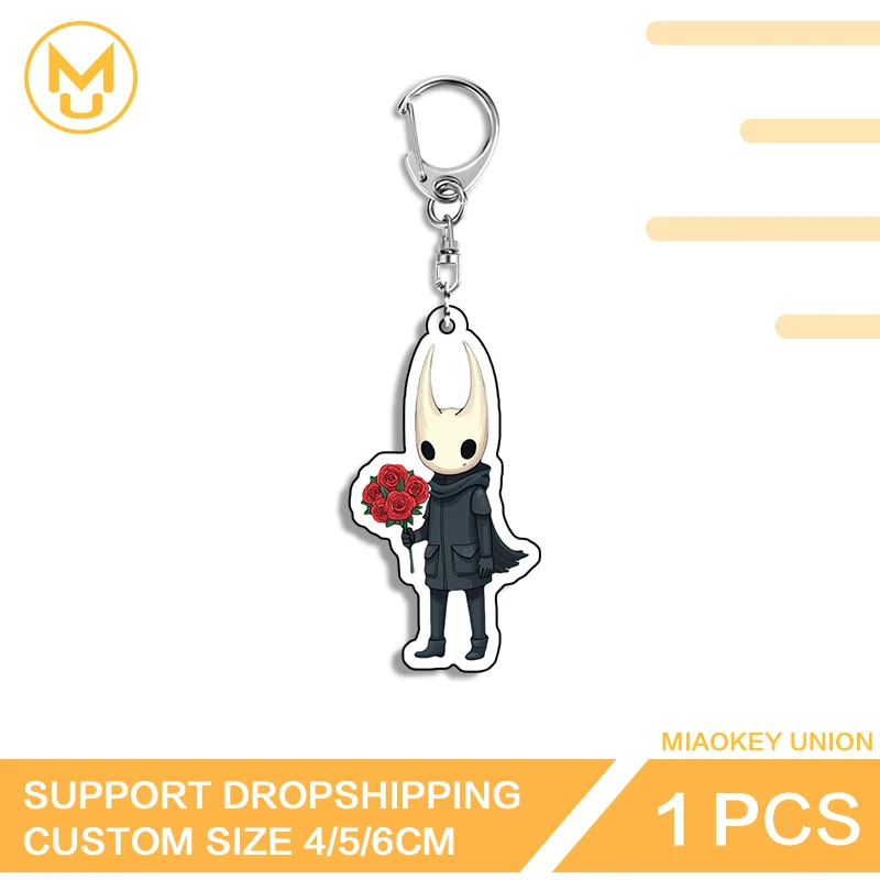Protector Of The Flowers Key Holder Hollowing Knight Y2K Art DIY Pendant Keyholder Waterproof Hot Selling Hanging Ornament