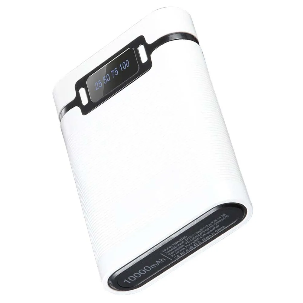 

Dual USB Box Rechargeable Batteries Portable 4 Batteries White Fast Charging Power Bank Case Accessories