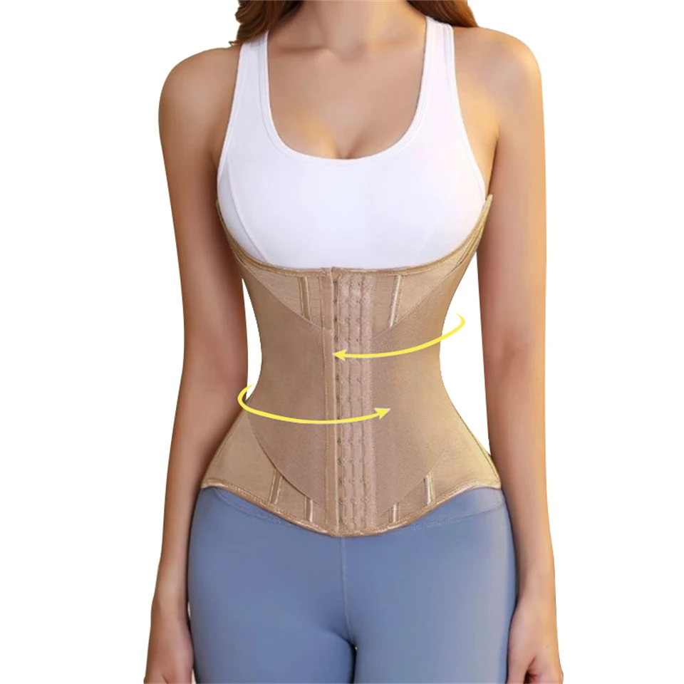 Becirzet Shapewear U-förmiger Taillentrainer Korsett für Damen, Hochkompressions-Body-Reduzierer, Brustlift, Stahlknochen-Taillentrainer – Detail 3