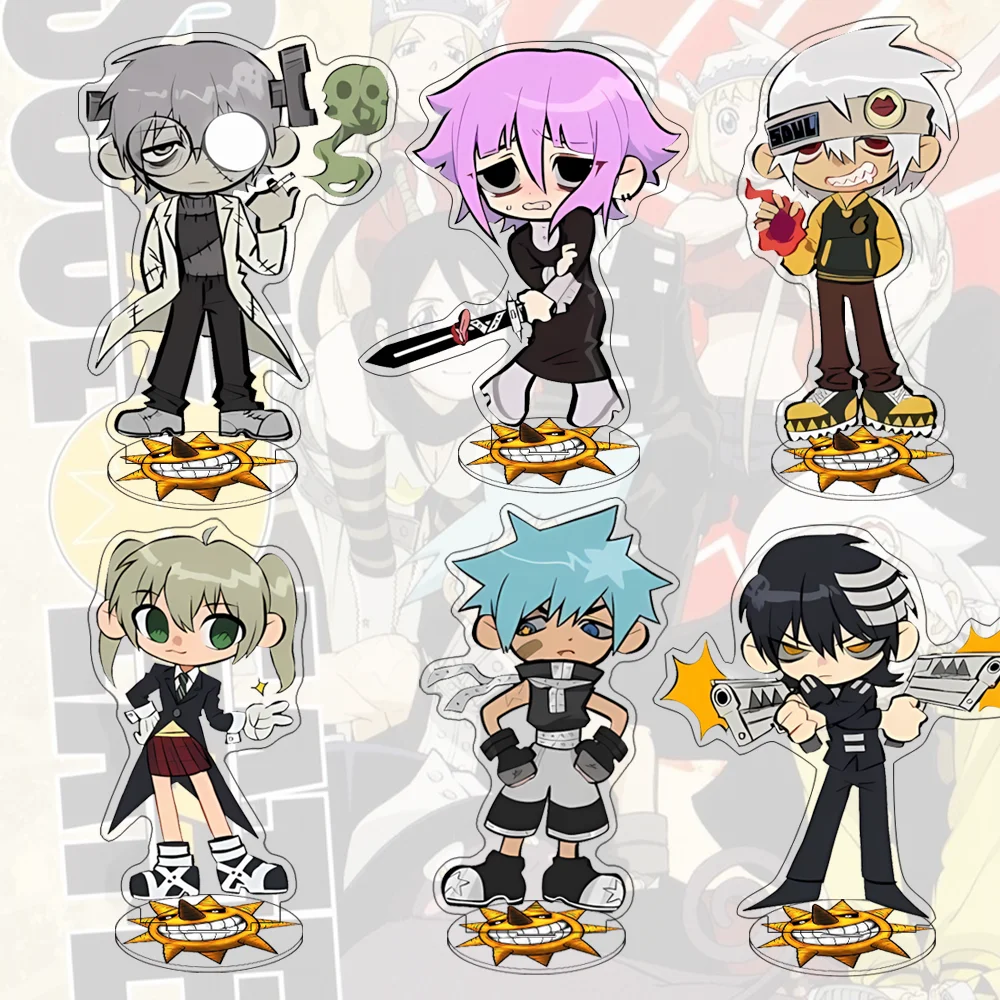 Anime Soul Eater 10CM Maka Albarn Black Star Acrylic Stand Keychain Cute Figure Decor Desk Collection Display Birthday Fans Gift