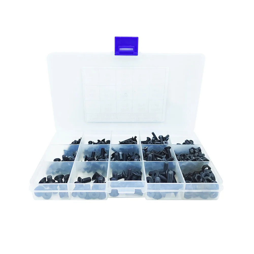 460pcs box black countersunk head socket head bolt M3/M4/M5 bolt nut combination screw kit