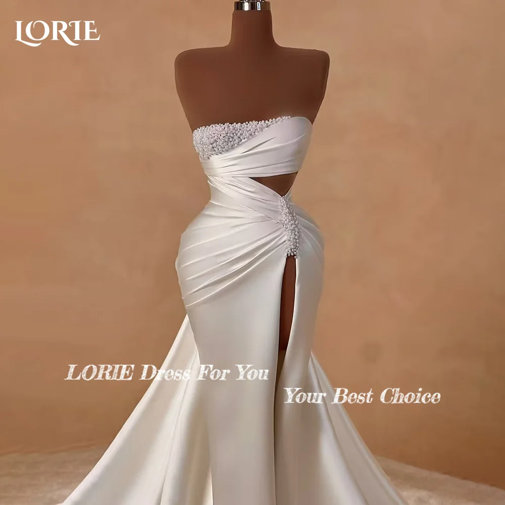 

LORIE Strapless Mermaid Formal Evening Dresses Elegant Shiny Sequins Arabia Prom Gown Party Dresses Cocktail Dresses Customized