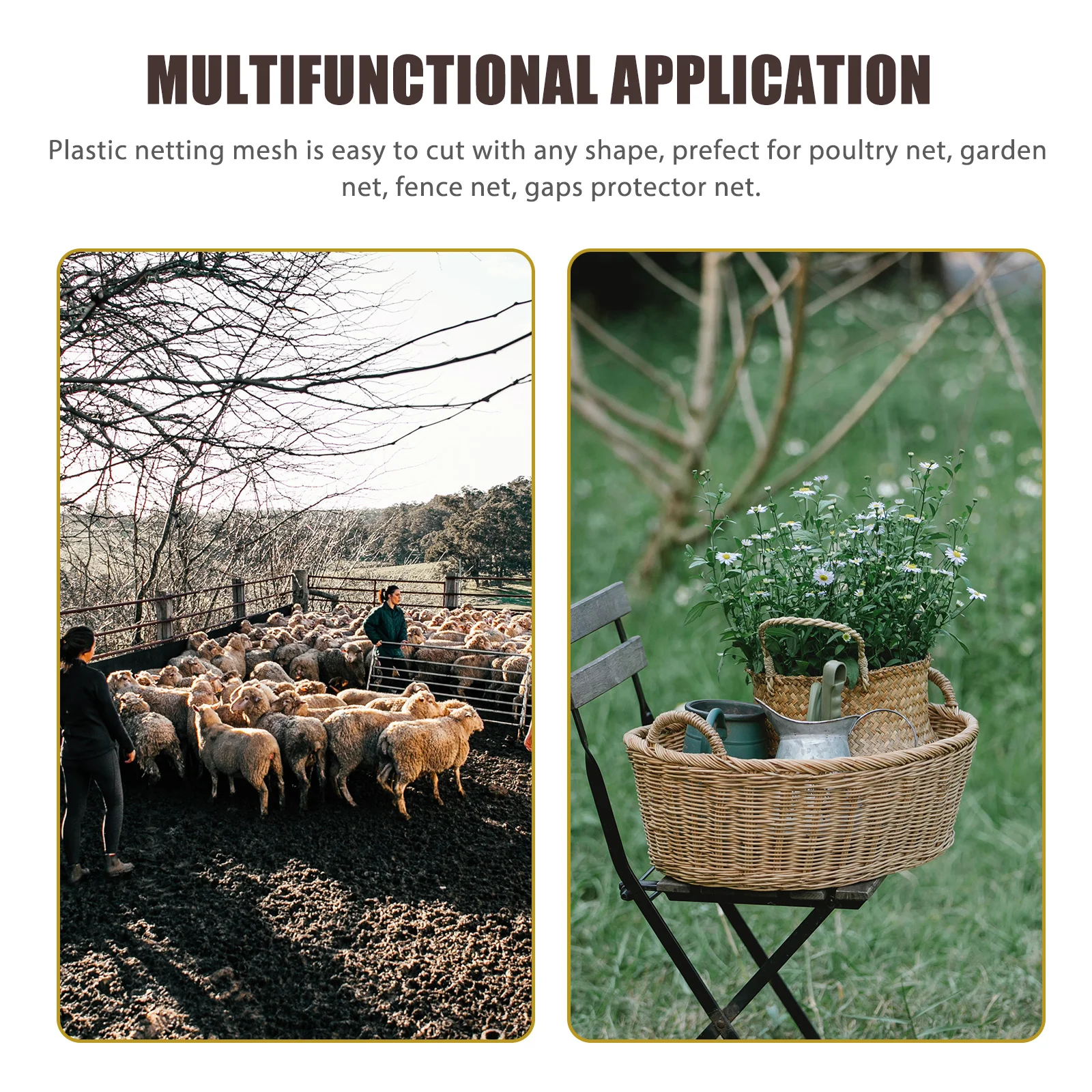 

Garden Fence Chicken Wire Plastic Mesh Screen Netting Poultry Durable Lightweight Flexible Balcony Vegetable Fruit