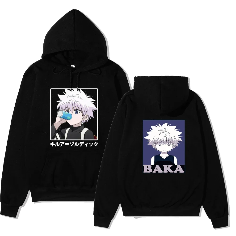 Japanese Anime Funny Killua Eyes Killua HxH Hoodies 2021 Winter Japan Style Hunter X Hunter Sweatshirts Streetwear for Women/men