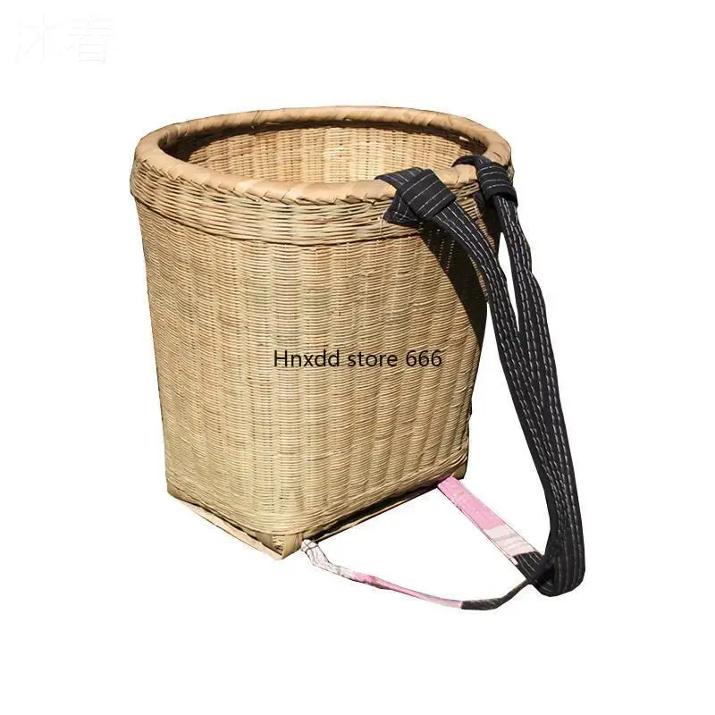 Household hand-woven back basket props antique bamboo basket bamboo product basket