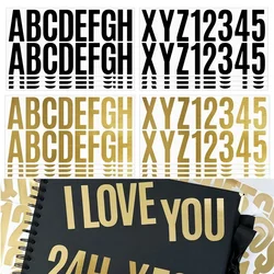 2.5 Inch Gold Black Letter Stickers 6 Sheets Large Number Alphabet Stickers for Bulletin Board Mailbox DIY Crafts Art Making