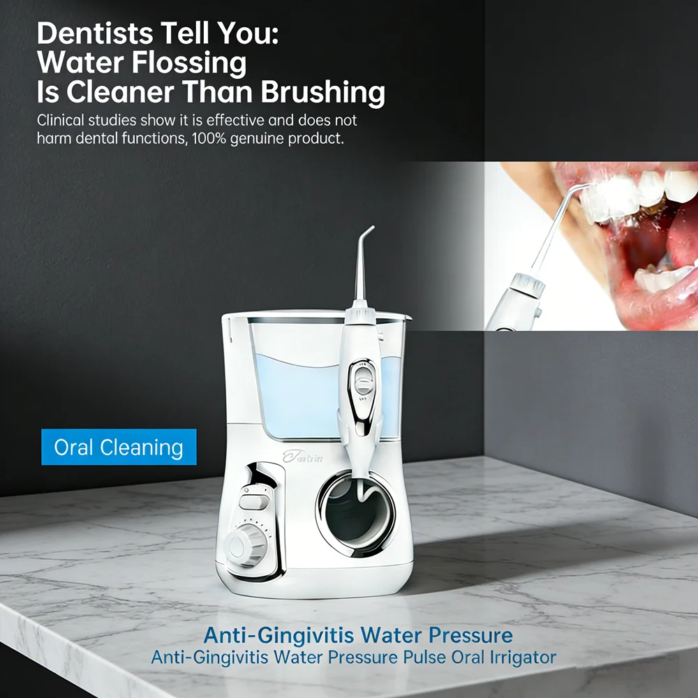 

Профессиональный электрический ирригатор для полости рта 800 мл, 10 регулируемых режимов, 5 насадок, инструмент для ухода за полостью рта