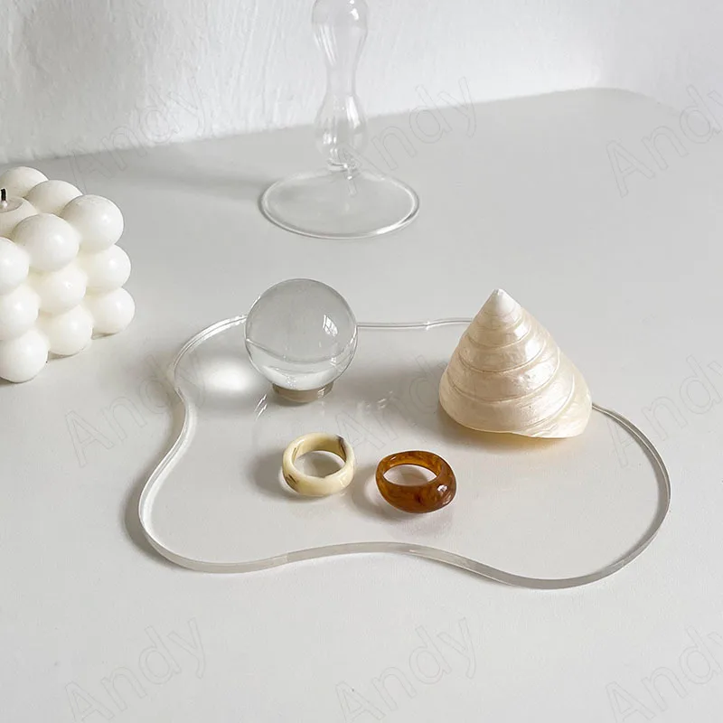Modern Acrylic Tray Minimalist Art Bedroom Jewelry Organizer Irregular Dessert s Home Decoration Desktop Storage