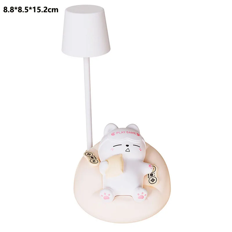 New Cute Pet Sleeping Cat Night Light, Night Feeding Tool, Small Desk Lamp USB Charging Bedhead Companion Night Light