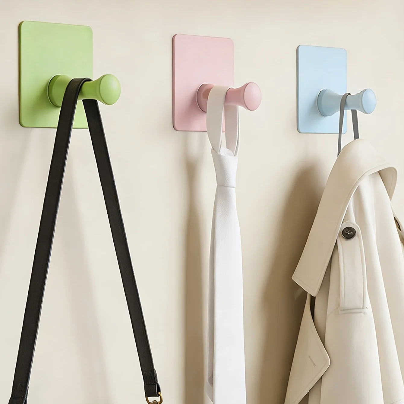 

Bathroom Kitchen Utility Hooks 4Pcs, Sturdy Hanger for Robes, Coats & Hats, No Drilling Required, Easy to Install