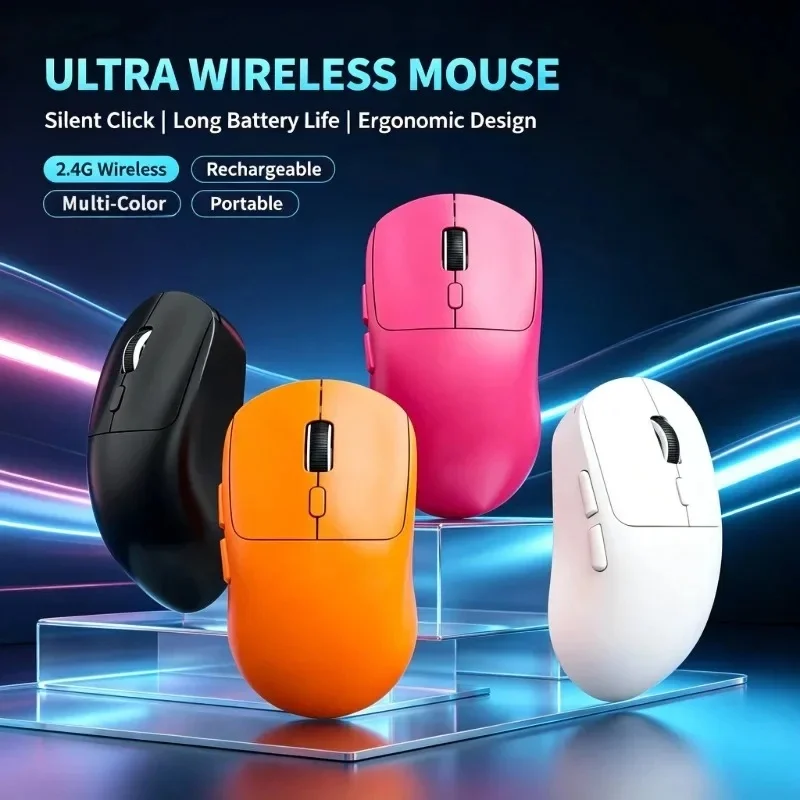 Best-Selling Mute Wireless Mouse 4-Color Rechargeable Ergonomic Game Mouse Dual-Mode Bluetooth Computer Game Mouse  Office Compu