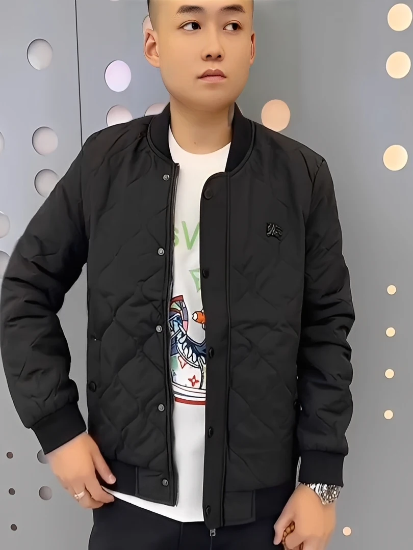 

Мужская приталенная куртка с бейсбольным воротником, удобная, в корейском стиле, модная, универсальная, осенне-зимняя, новинка