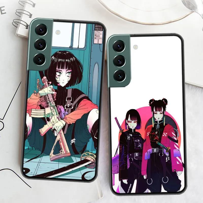 Vaporwave Glitch Anime Phone For Samsung Galaxy S24 S22 Ultra S21 Plus S20 S23 FE Case S10 S10E S9 S8 S7 Edge Cover Silicone Sof