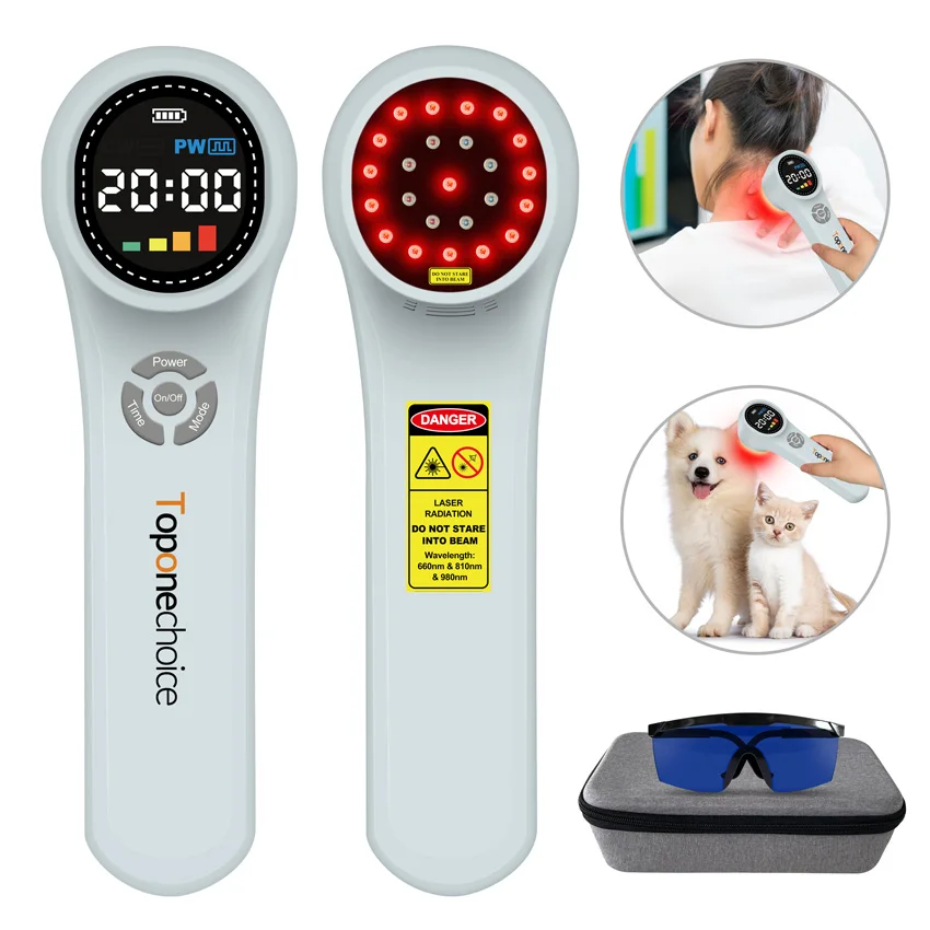 

1760mW 16X660nm+4x810nm+4x980nm Cold Laser Red & Infrared Light Therapy Device For Human Pets Arthritis Pain Relief Health Care