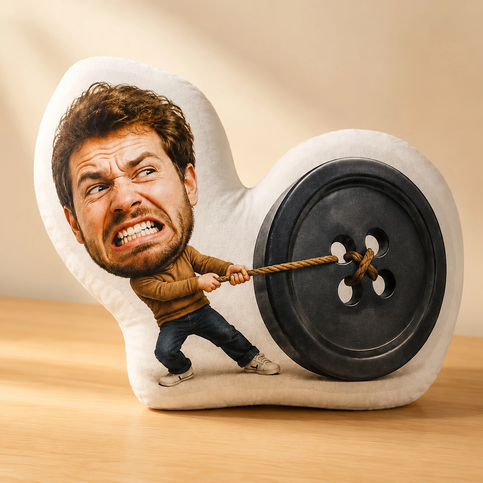 1pc Custom Double Sided Printed Funny Irregularly Shaped Throw Pillow, Creative Weightlifting Strength Training Decor for Home,