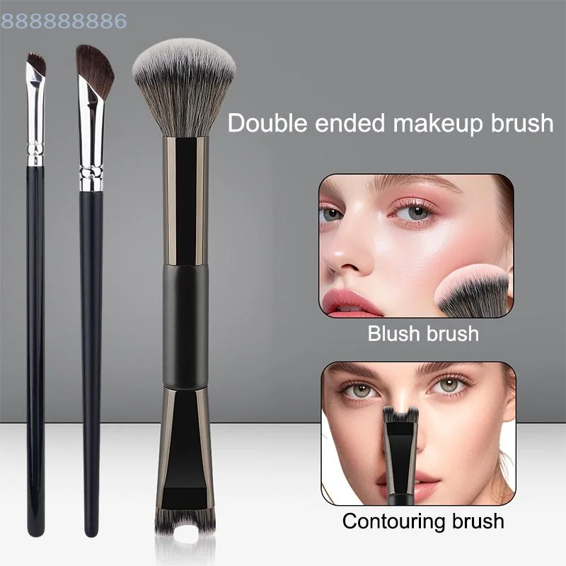 [B]Precision Nose Contour Brushes 1 3 Pcs Dual Ended Angled Eyeshadow Applicator Perfect For Daily Makeup And Quick Touch Ups