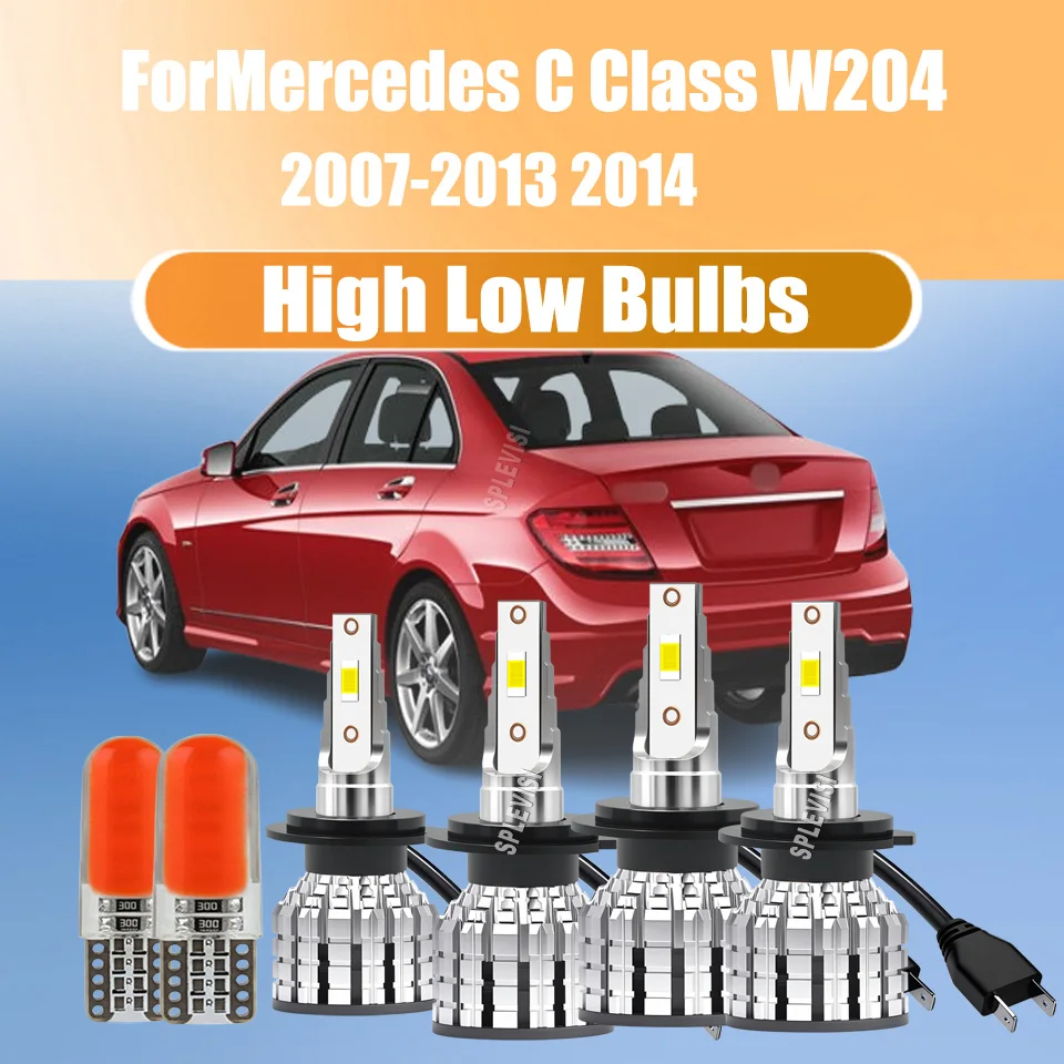 

12000LM White H7 LED Headlights - Plug and Play To Install For Mercedes C Class W204 2007 2008 2009 2010 2011 2012 2013 2014