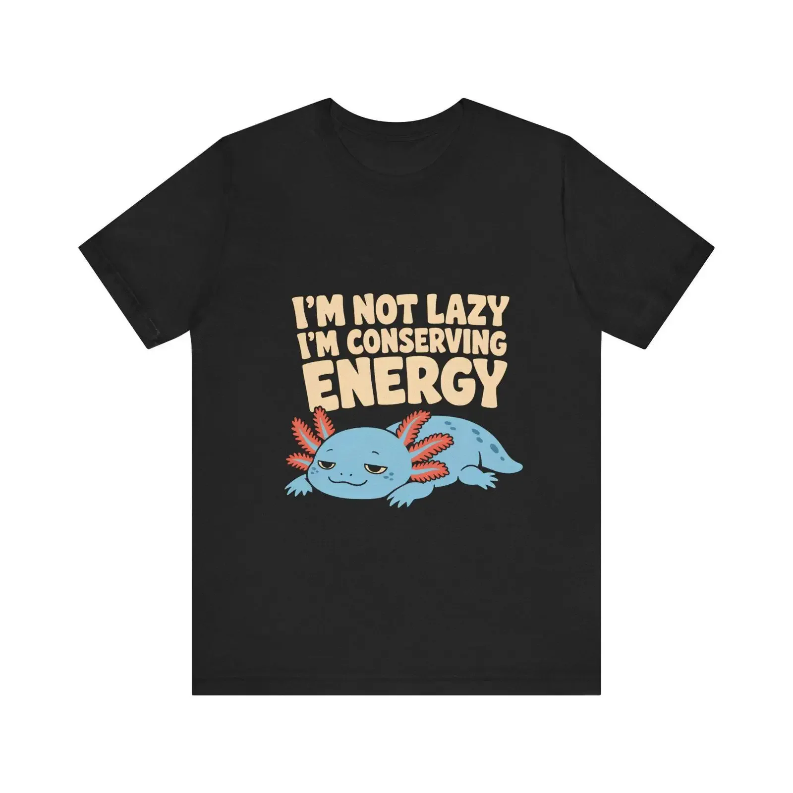 T-shirt drôle d'Axolotl, motif de conservation de l'énergie, coupe décontractée, pour les amoureux des animaux, vêtements de créateur vintage lavés, unisexe, homme, décontracté.
