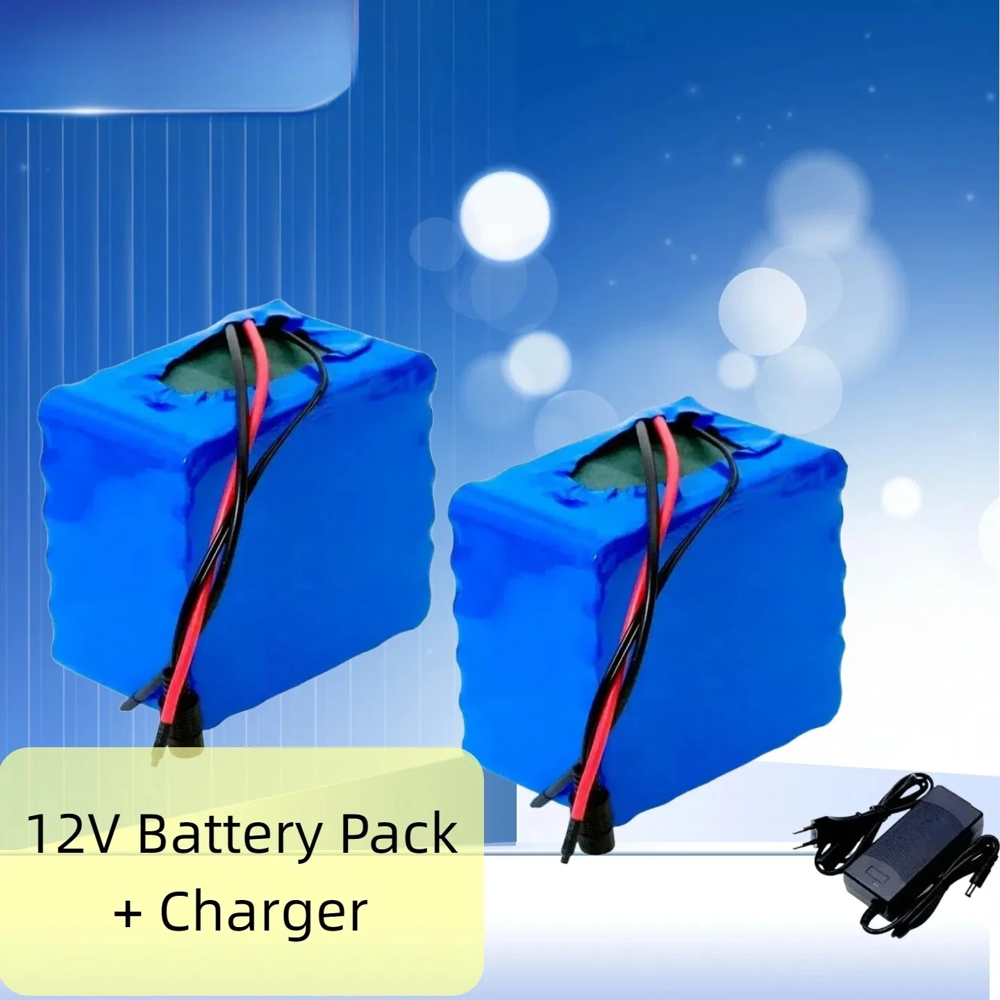 

New 12V 20Ah-24Ah-30Ah Portable Rechargeable Li-Ion Battery 3S12P,for LED Lamp,Backup Power & More, Includes 12.6V 3A Charger