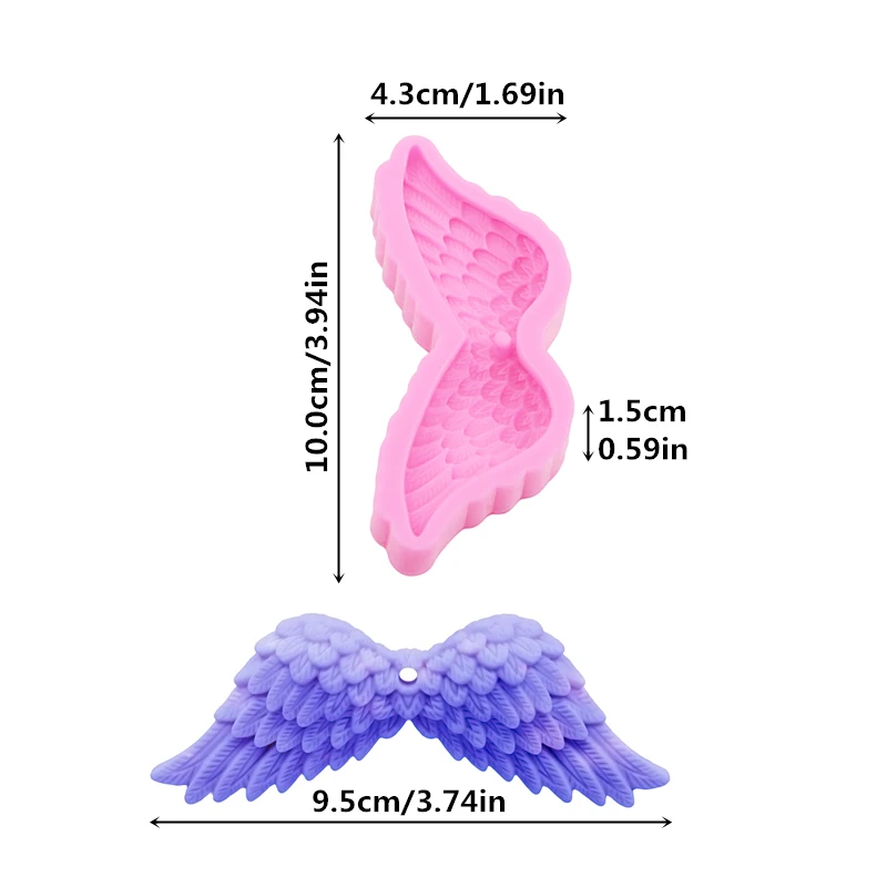 Rocking Trojan Horse Angel Wings Plaster Aromatherapy Car Decoration Pendant Silicone Mold Jewelry Keychain Bag Charms Drip Mold