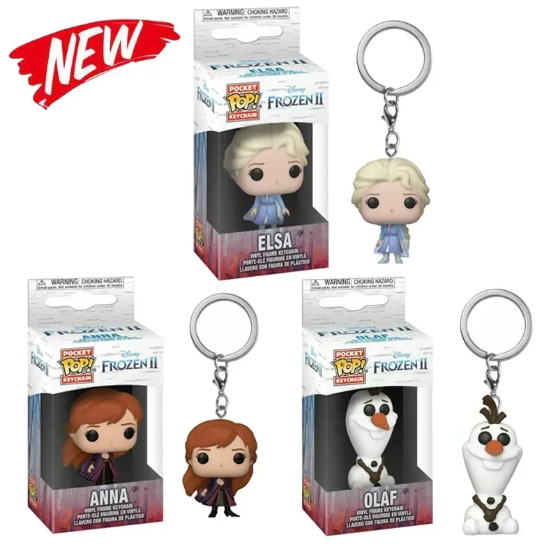FUNKO – porte-clés avec figurine de poche, la reine des neiges 2, princesse Anna, Elsa, Olaf, jouets de Collection pour enfants avec boîte