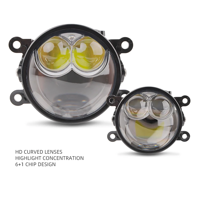 2PCS Warm White 4300K 3 Inch Fog Lights Bi Led Projector Lens For Car 12v LED Dual Laser Fog Lamp Lens Headlight