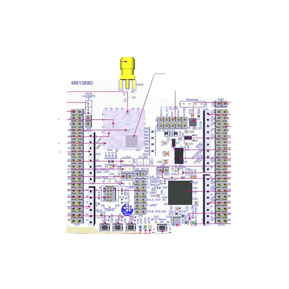 Low Band RF Frequency Range LoRaWAN WL55JC2 Development Module  Development Kit