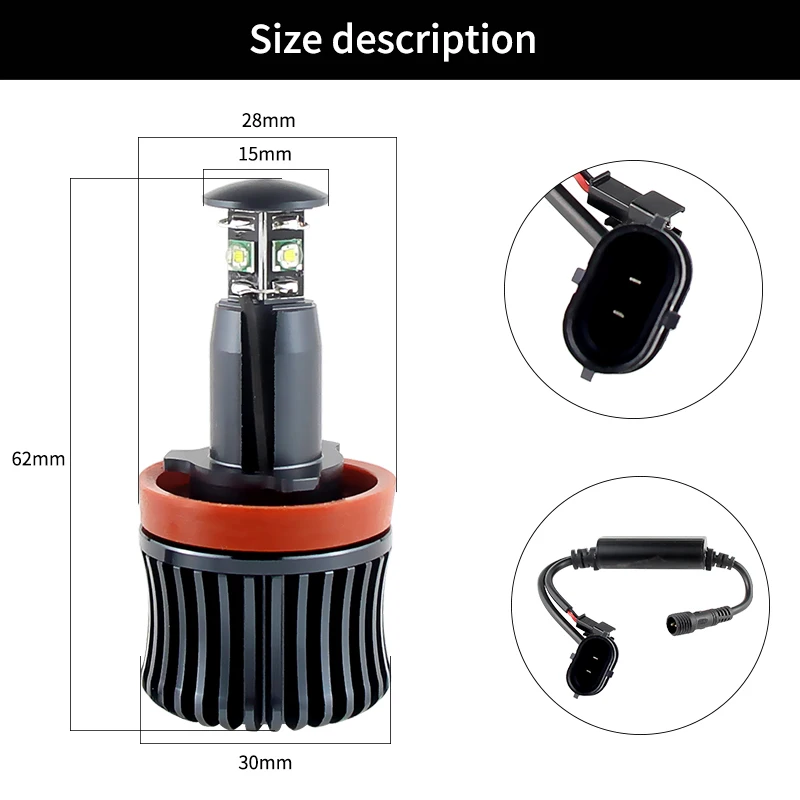 2 قطعة H8 20 واط LED عيون الملاك المصابيح الأمامية لسيارات BMW X-series E84 X1 2010 2011 2012 2013 عين الملاك LED DRL سيارة هالو أضواء لسيارات BMW