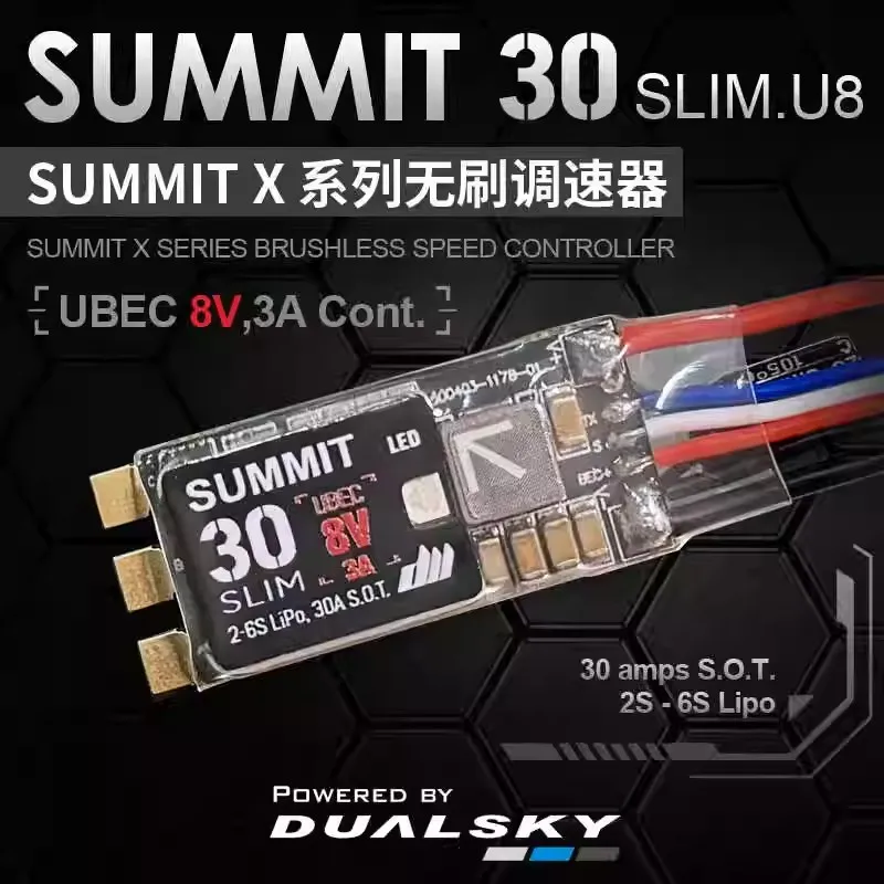 

SUMMIT 30 30X U8 30 Slim.U6 30 Slim.U8 30X U6 Amp Бесщеточный регулятор скорости с UBEC для многороторного дрона с неподвижным крылом 2S - 6S