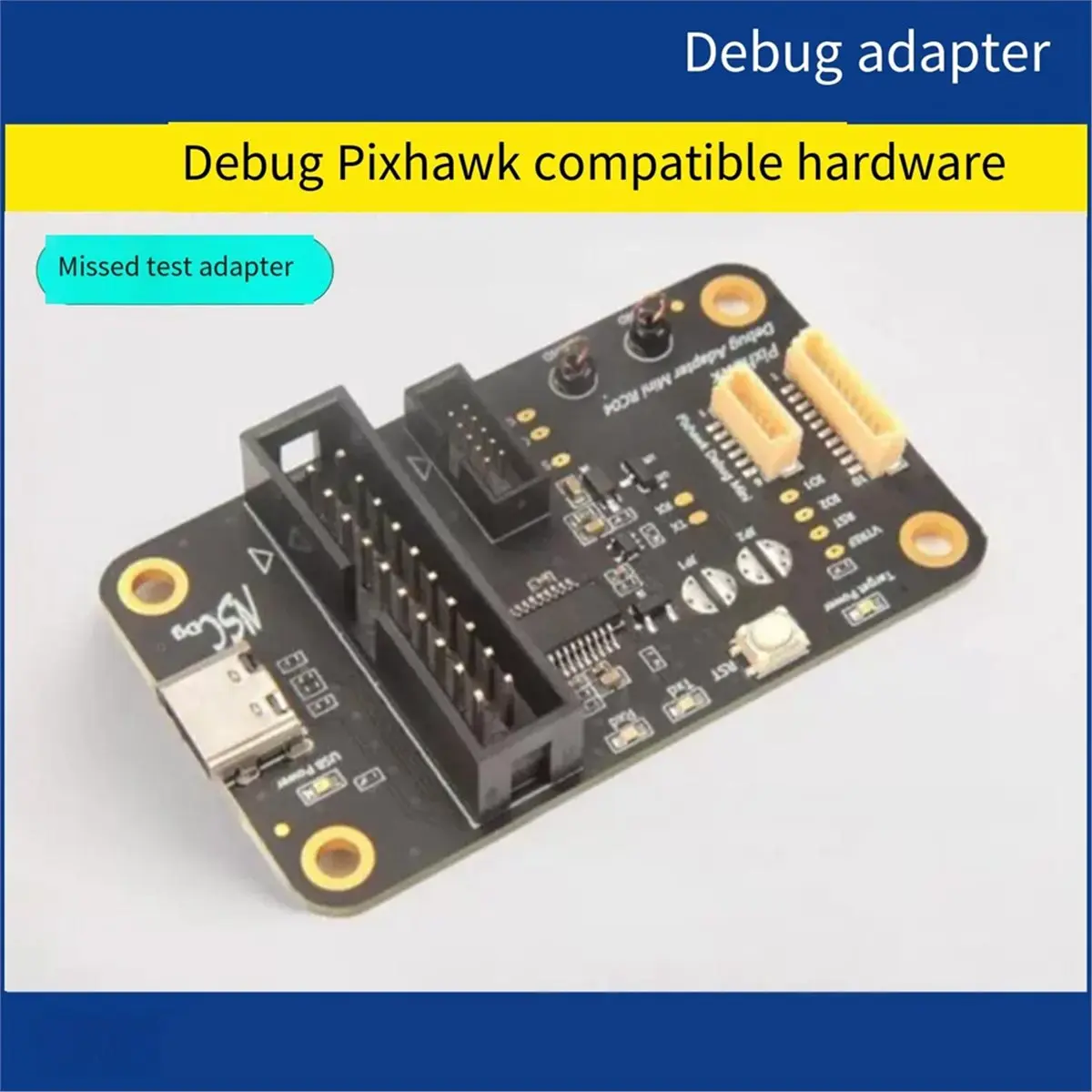 AU47-For Holybro Pixhawk Debug Adapter Built-in FTDI Support Both the Target 6-Pin(FMUV5) / 10-Pin(FMUVxX) for Debug
