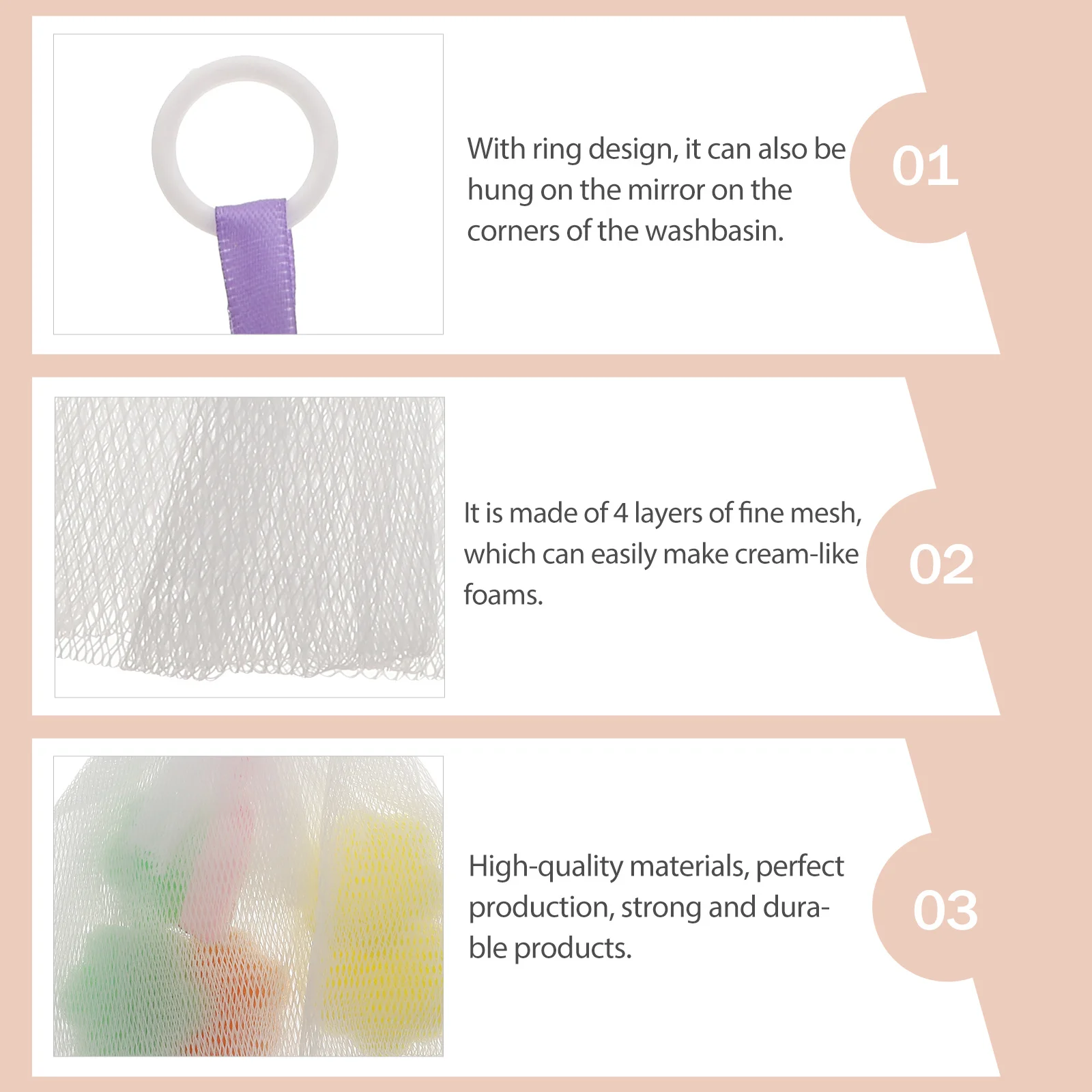 

Facial Cleanser Foaming Nets Soap Pouches Deep Clean Relaxing Skin Travel Portable Exfoliating Tool Soap Bag Exfoliating Glove