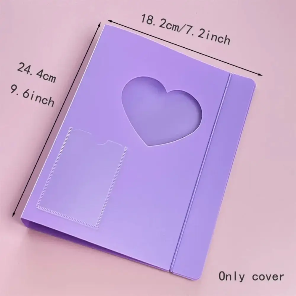 شفاف A5 Photocard غطاء الموثق شكل قلب باستثناء الصفحات الداخلية بطاقة الموثق غطاء دائم فضفاضة ورقة ألبوم بطاقة الصور
