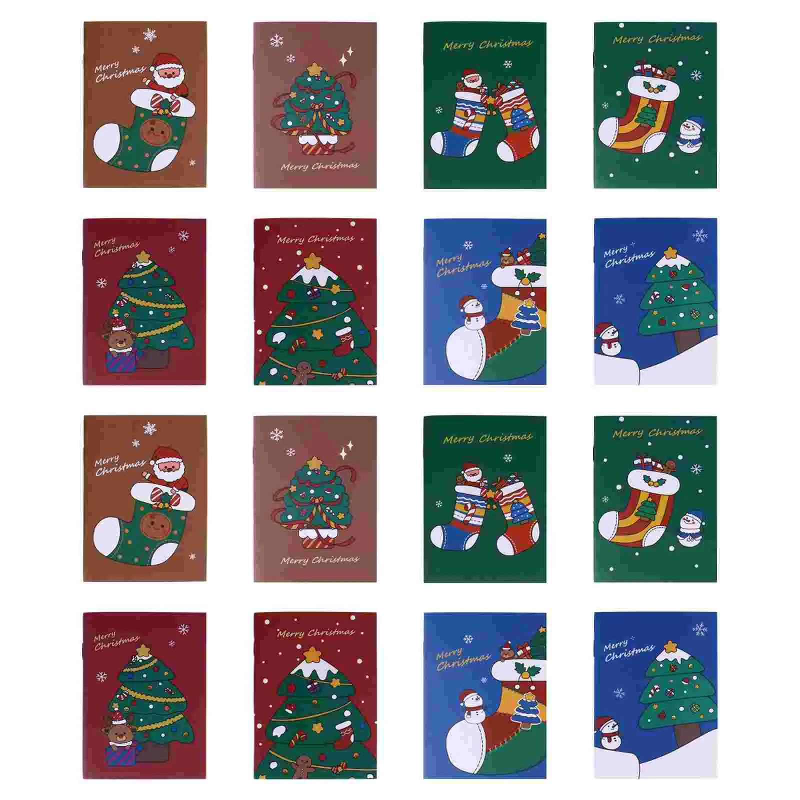 50 Pcs Christmas Book Notebook School Notepad The Student Journal Writing Cartoon Diary Pocket