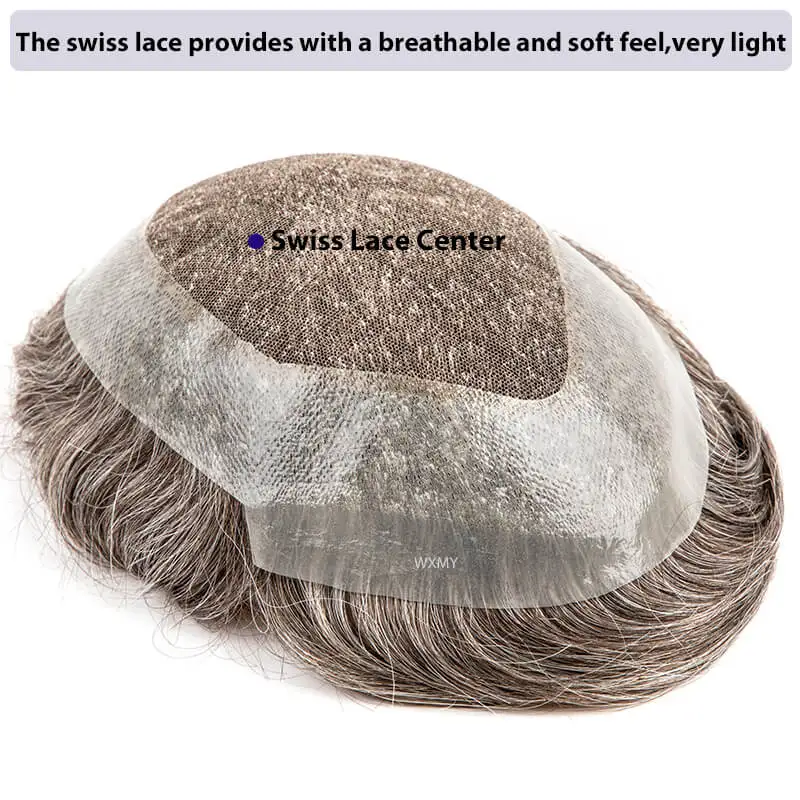 Swiss Lace With Skin Around Toupee Men Male Hair Prosthesis Natural Human Hair Men's Wigs Capillary Breathable Australia Systems