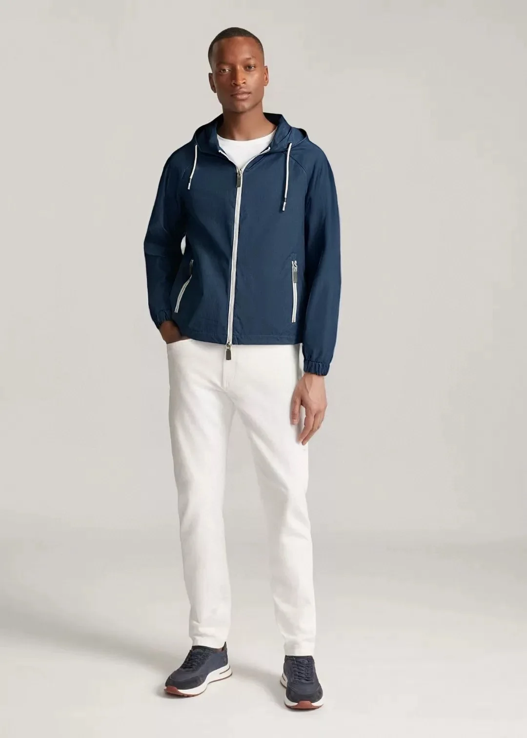 

Men's Faion Busin Casual Hooded Jaet Windproof Waterproof Spring Autumn New Sle Zipper Closure Color Long Sve