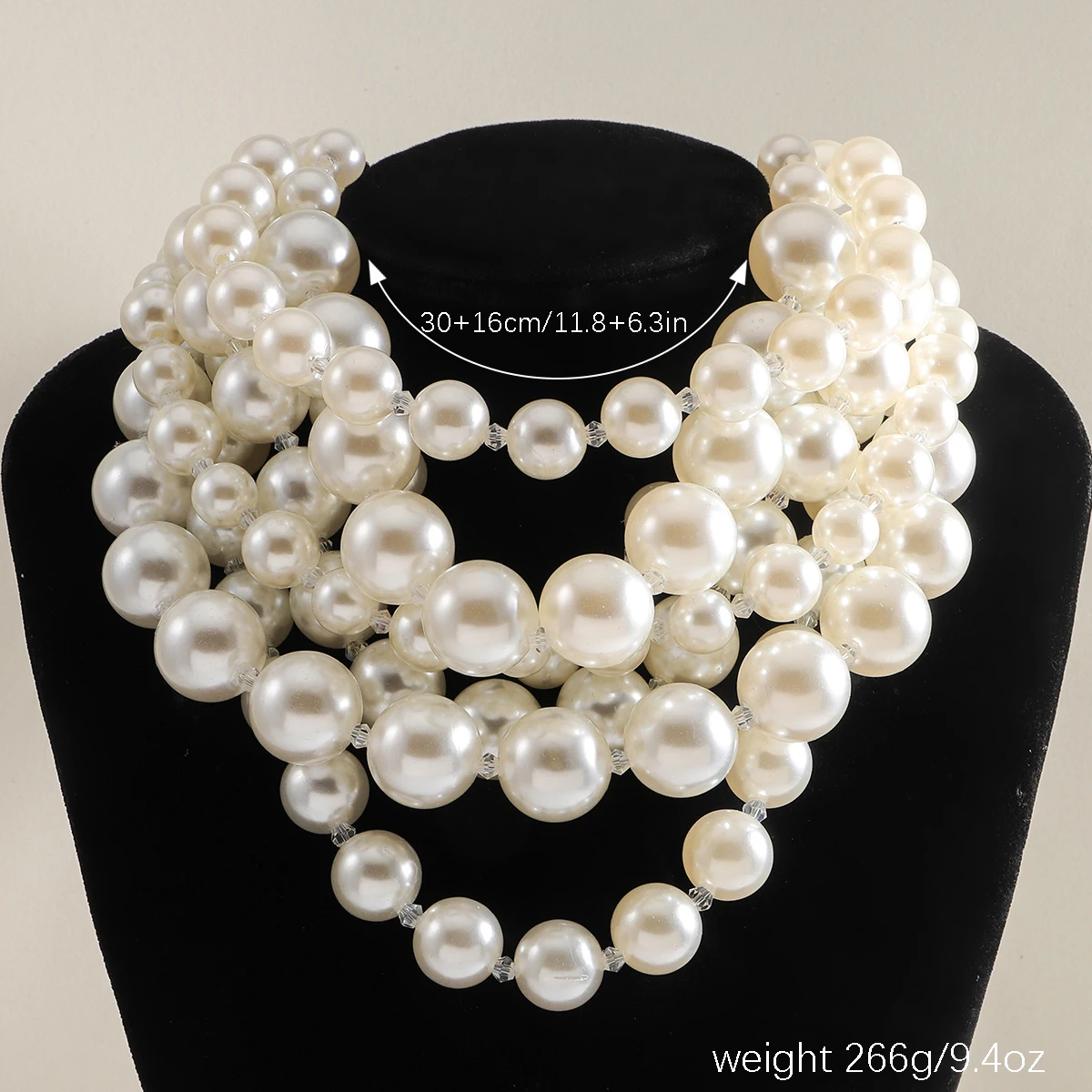 Exaggerated necklace imitation pearl necklace Elegant multi-layered pearl necklace wedding banquet party accessories for Women