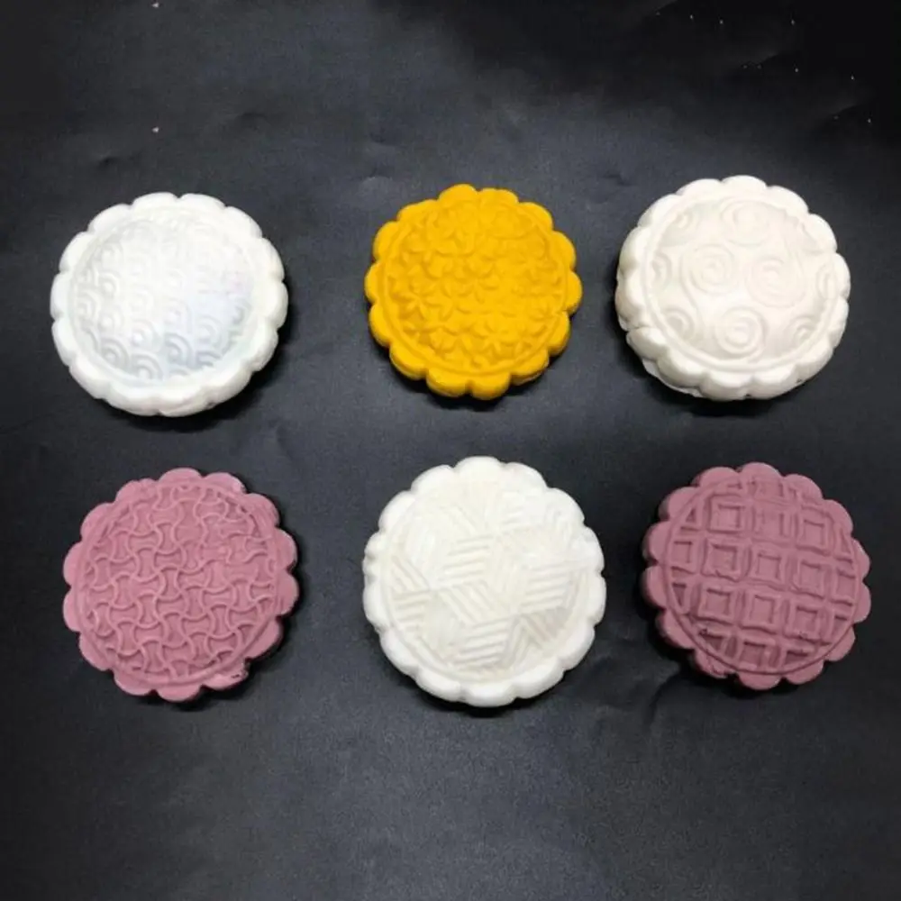 Creative 3D 6 Holes Mooncake Mold Silicone Embossed Mung Bean Mold Chinese Style Non-stick Cookie Mold Mid-Autumn Festivals
