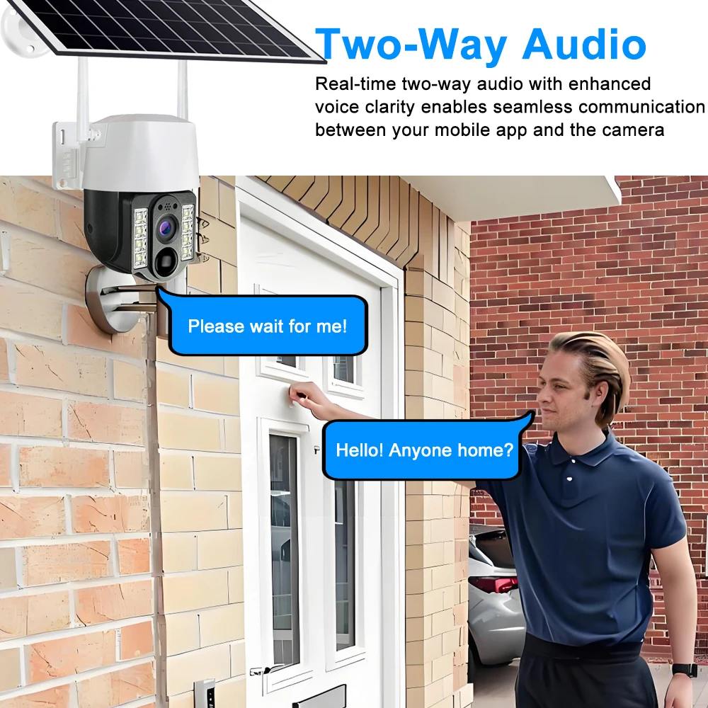 5PM HD كاميرا تعمل بالطاقة الشمسية واي فاي في الهواء الطلق للرؤية الليلية PIR كشف الإنسان مقاوم للماء المنزل الذكي الرقمية 10X التكبير CCTV مراقبة الفيديو #4