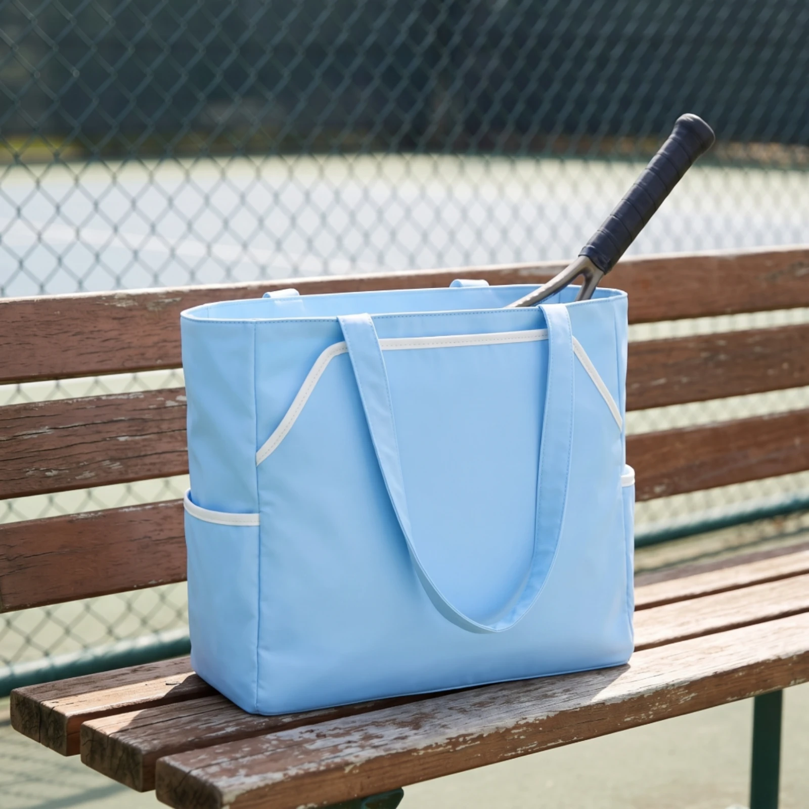 Racket Tote Bag Structured Racket Bag Carryall Roomy Zippered for Players, Court, Training