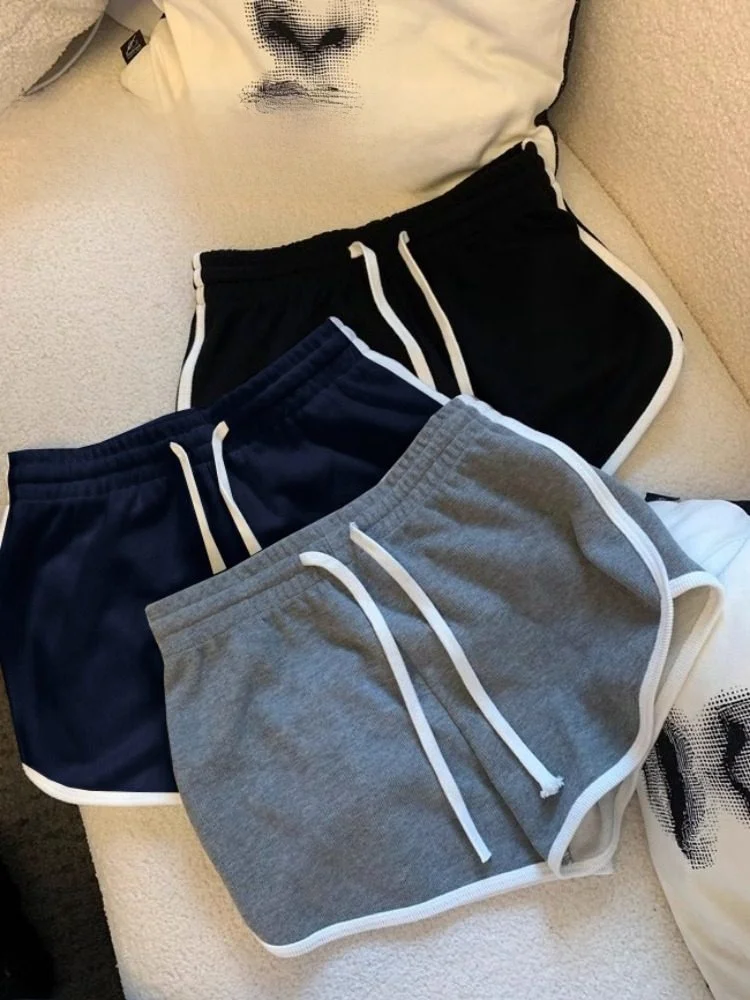 

Женские спортивные шорты с высокой талией, тонкие, для весеннего образа, утягивающие, А-силуэт, для модниц, длиной три четверти, повседневные брюки-капри