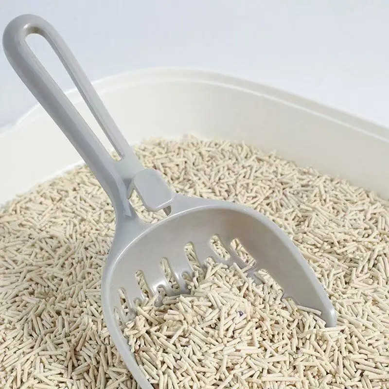 Self Cleaning Cat Litter Scoop with Base Plastic Shovel Kitten Toilet Cleaning Tool Essential Cat Supplies for Pet Care