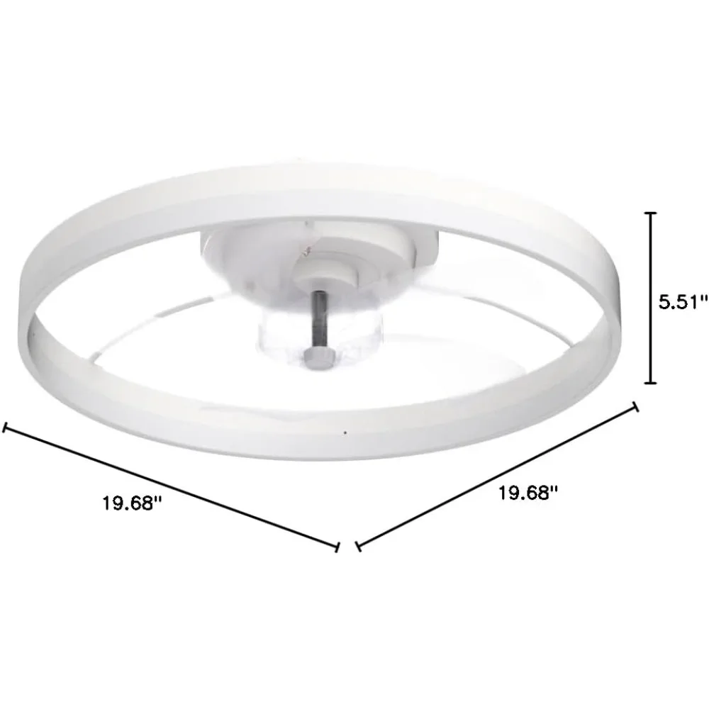Ceiling Fans with Lights,20" Low Profile Ceiling Fan with Remote Control, Modern Flush Mount Ceiling Fan