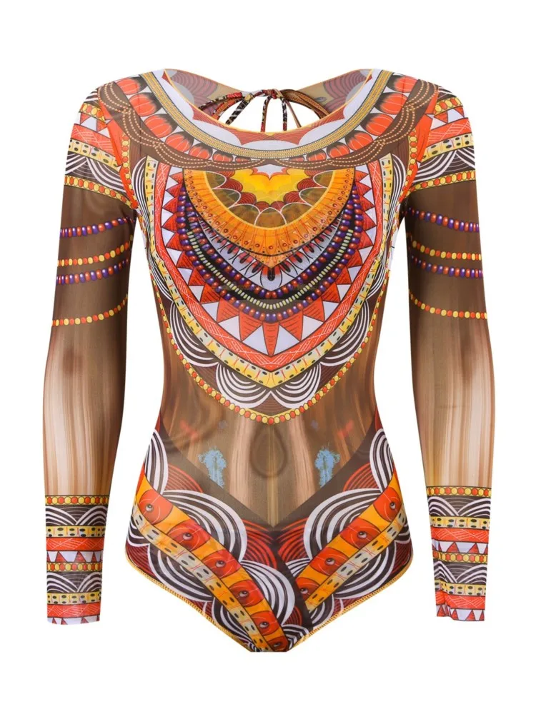 Mesh Retro Bikini Gedruckt Mode Badeanzug Und Cover Up Mit Rock Enge frauen Bandage Sommer Strand Luxus Elegante 2025