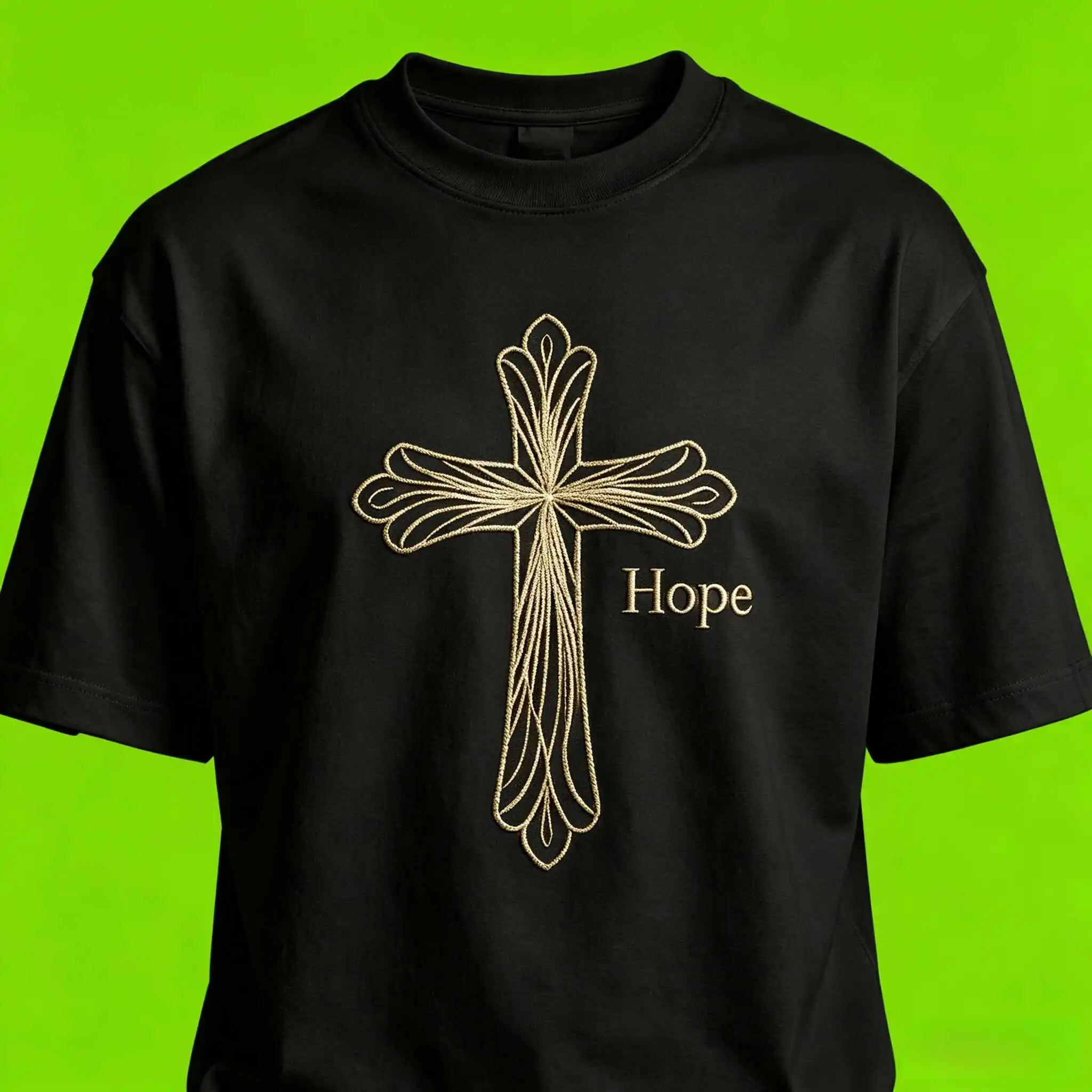 US Stock Christian Cross Printed Tee Hope Faith Soft Cotton Fast US Delivery