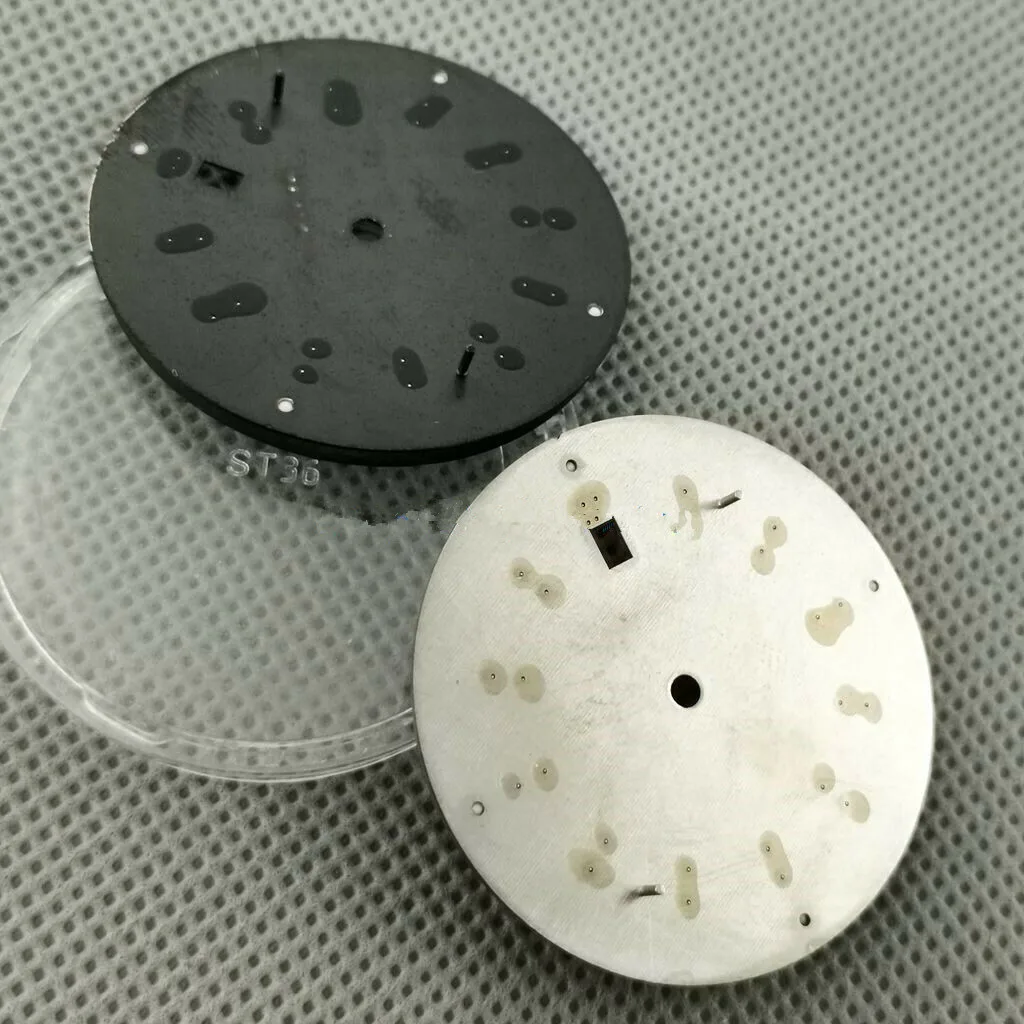 Cadran de montre avec lumineux vert fort, 1,44 pouces/36.5mm, parfait pour Seiko NH35 NH35A, remplacement du cadran de montre